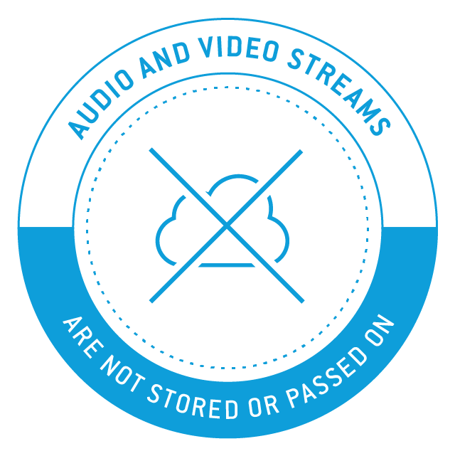 Audio and video streams are not stored or passed on